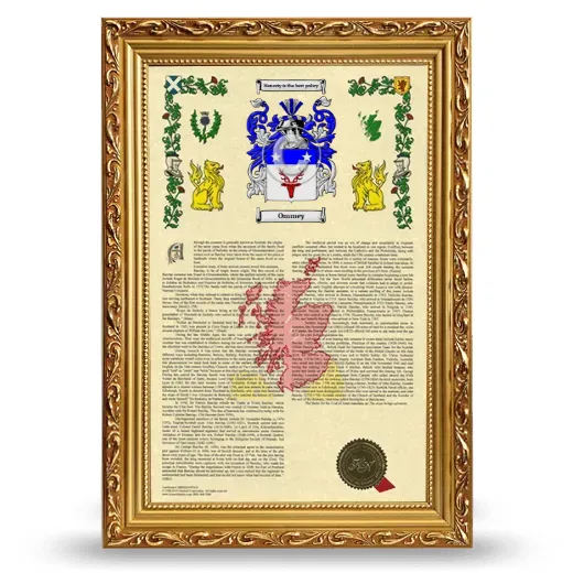 Ommey Armorial History Framed - Gold
