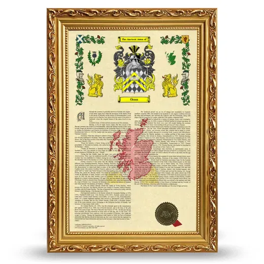 Oran Armorial History Framed - Gold