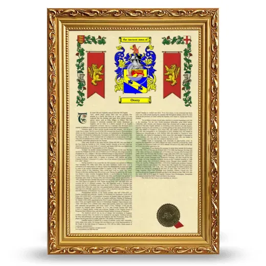 Overy Armorial History Framed - Gold