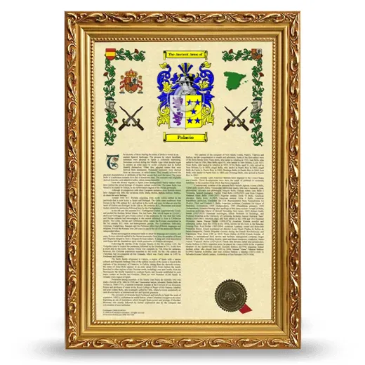 Palacio Armorial History Framed - Gold