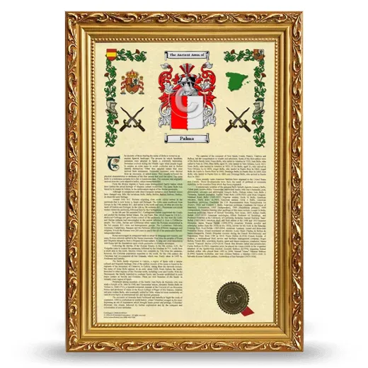 Palma Armorial History Framed - Gold