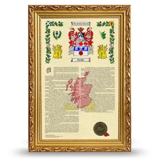 Pander Armorial History Framed - Gold
