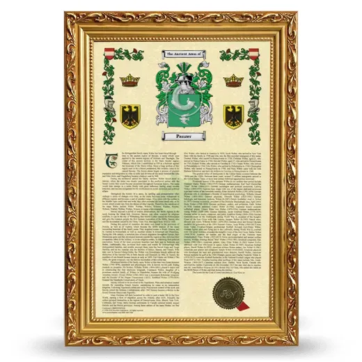Panzer Armorial History Framed - Gold