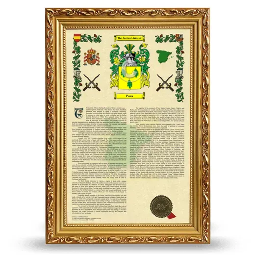 Para Armorial History Framed - Gold