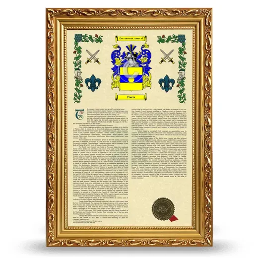 Paris Armorial History Framed - Gold
