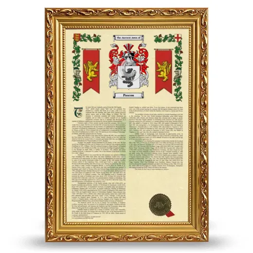 Pascou Armorial History Framed - Gold