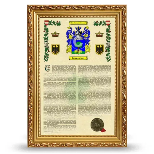 Paumgartner Armorial History Framed - Gold