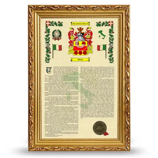 Perat Armorial History Framed - Gold