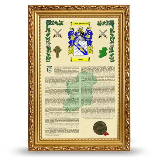 Petti Armorial History Framed - Gold
