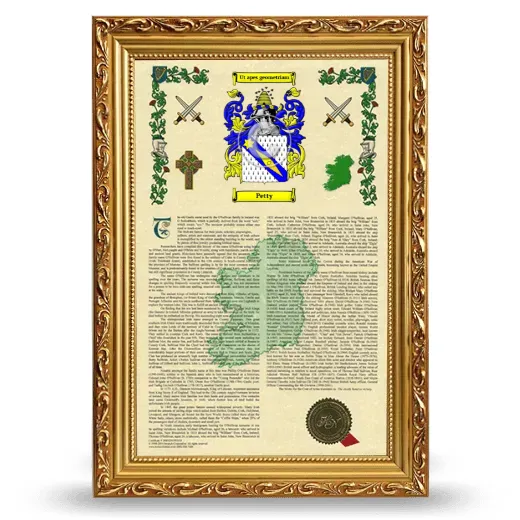 Petty Armorial History Framed - Gold