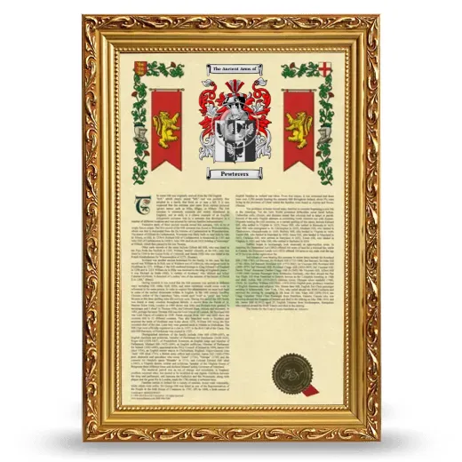 Pewterers Armorial History Framed - Gold
