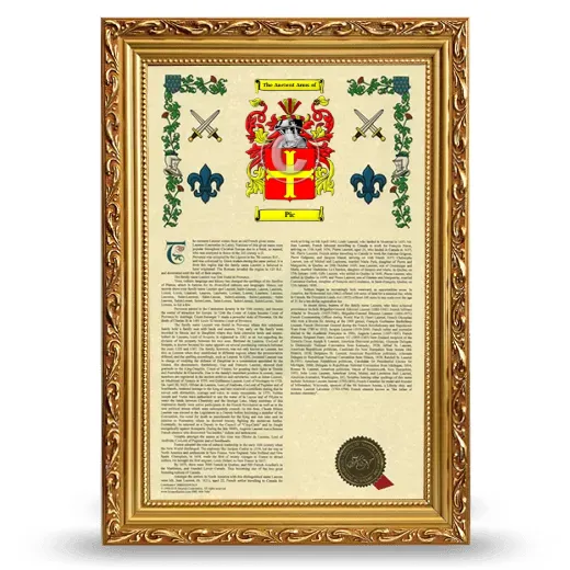 Pic Armorial History Framed - Gold