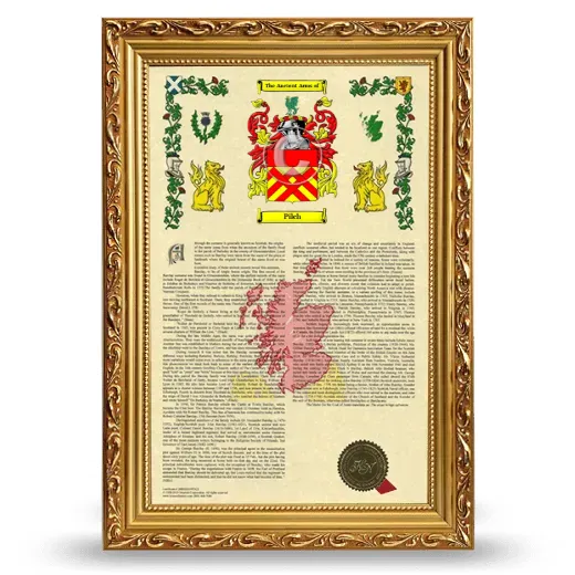 Pilch Armorial History Framed - Gold