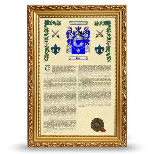 Pilot Armorial History Framed - Gold
