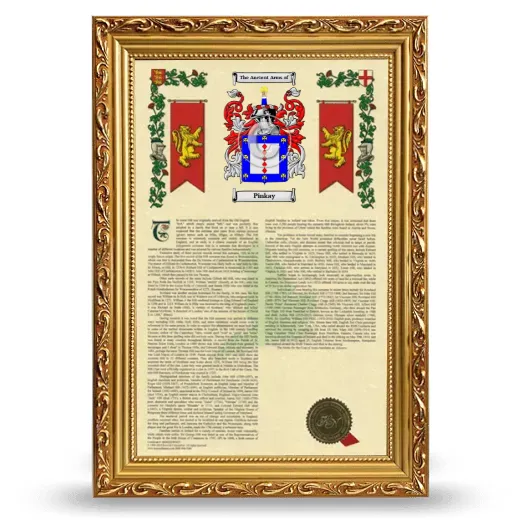 Pinkay Armorial History Framed - Gold