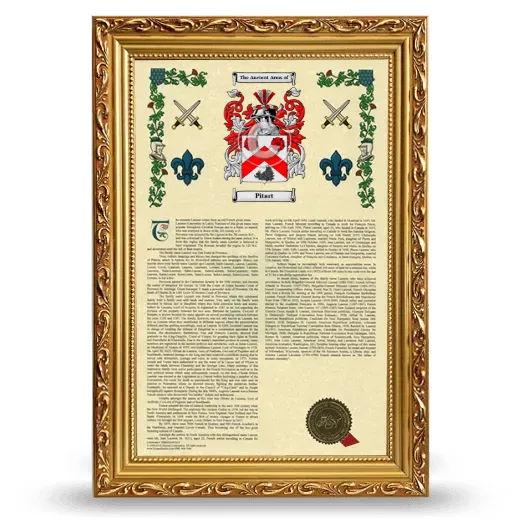 Pitart Armorial History Framed - Gold