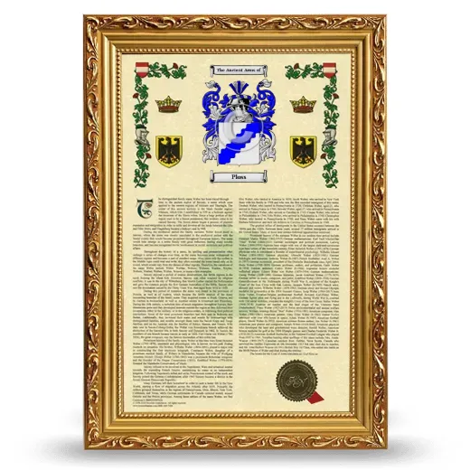 Ploss Armorial History Framed - Gold