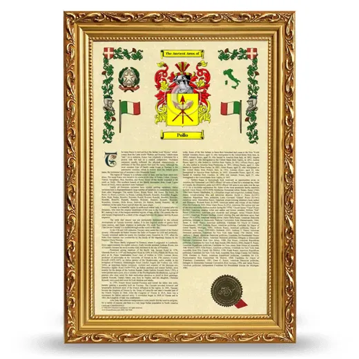 Pollo Armorial History Framed - Gold