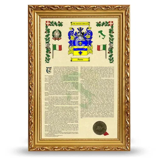 Porto Armorial History Framed - Gold