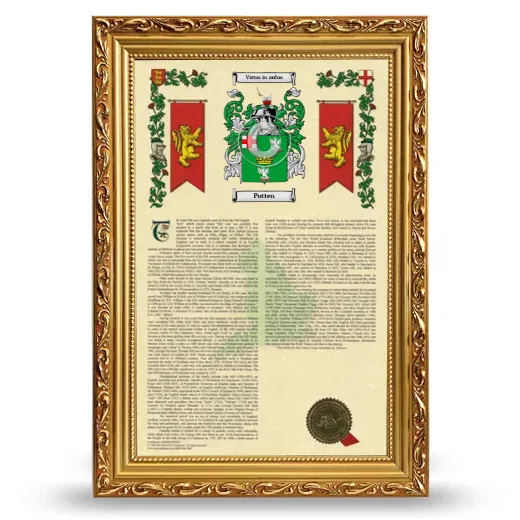 Potten Armorial History Framed - Gold
