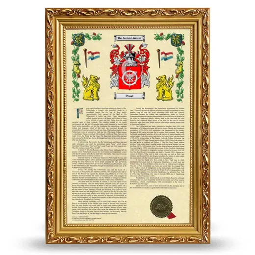 Prost Armorial History Framed - Gold