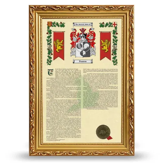 Puncon Armorial History Framed - Gold