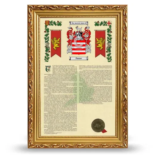 Pusser Armorial History Framed - Gold
