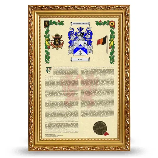 Raet Armorial History Framed - Gold