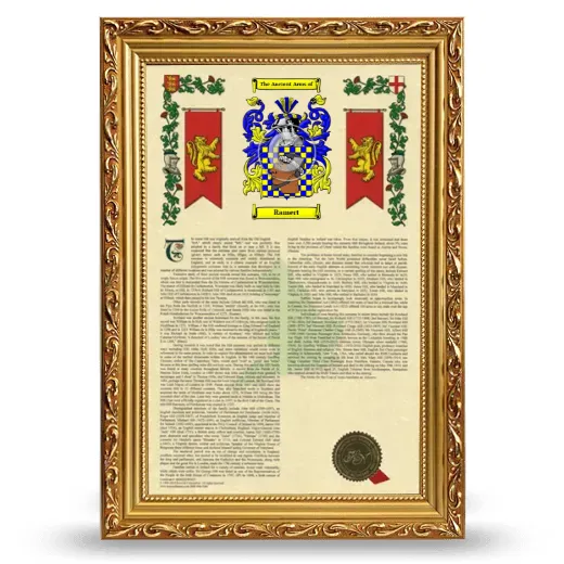 Ramert Armorial History Framed - Gold