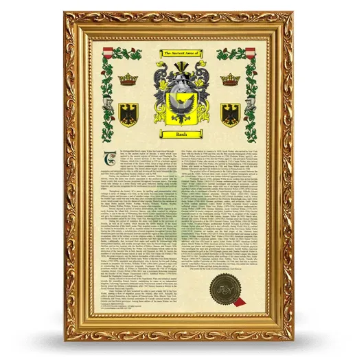 Rash Armorial History Framed - Gold