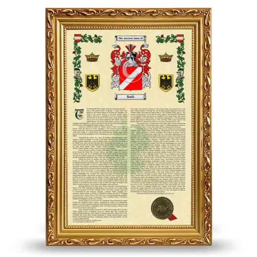 Rath Armorial History Framed - Gold