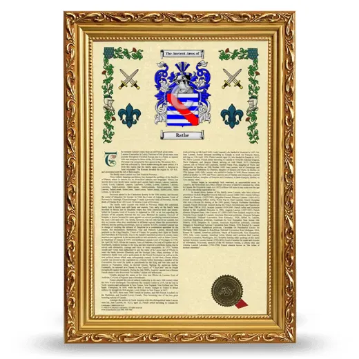 Rathe Armorial History Framed - Gold