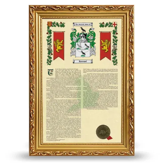 Ravenel Armorial History Framed - Gold