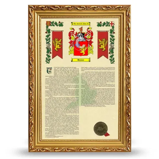 Reasor Armorial History Framed - Gold