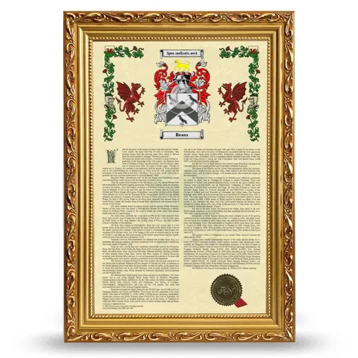Reass Armorial History Framed - Gold