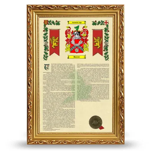 Reaver Armorial History Framed - Gold