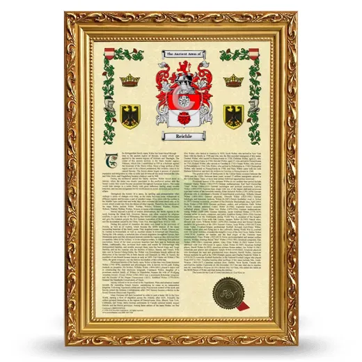 Reichle Armorial History Framed - Gold