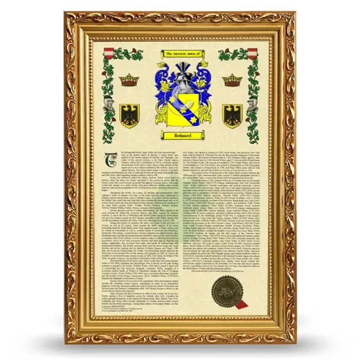Reinard Armorial History Framed - Gold