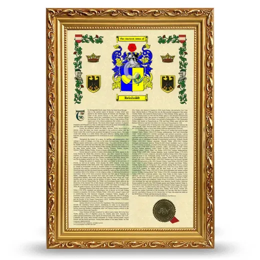 Reinholdt Armorial History Framed - Gold