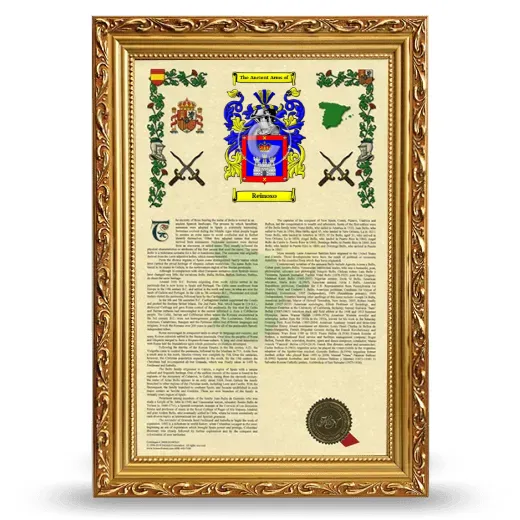 Reinoso Armorial History Framed - Gold