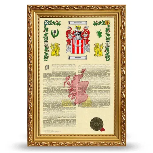 Revine Armorial History Framed - Gold