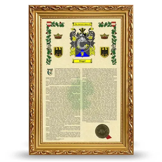 Ringel Armorial History Framed - Gold