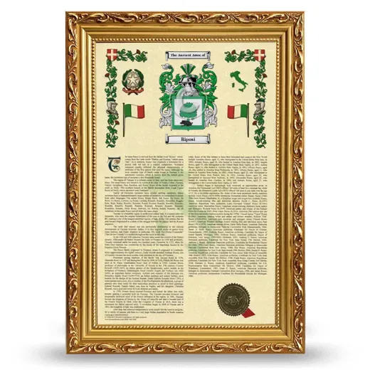 Riposi Armorial History Framed - Gold