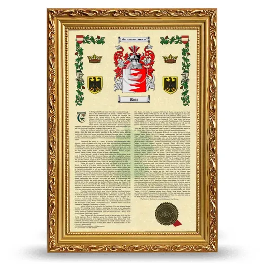 Roar Armorial History Framed - Gold