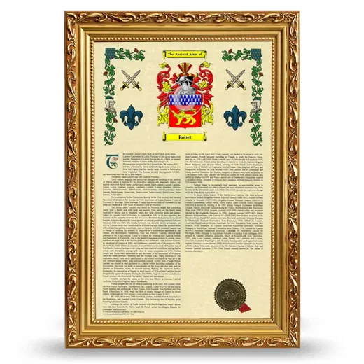 Robet Armorial History Framed - Gold