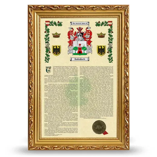 Rodenbach Armorial History Framed - Gold