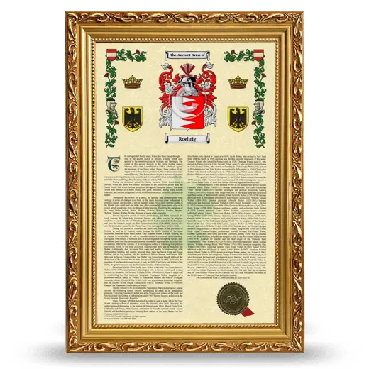 Roehrig Armorial History Framed - Gold