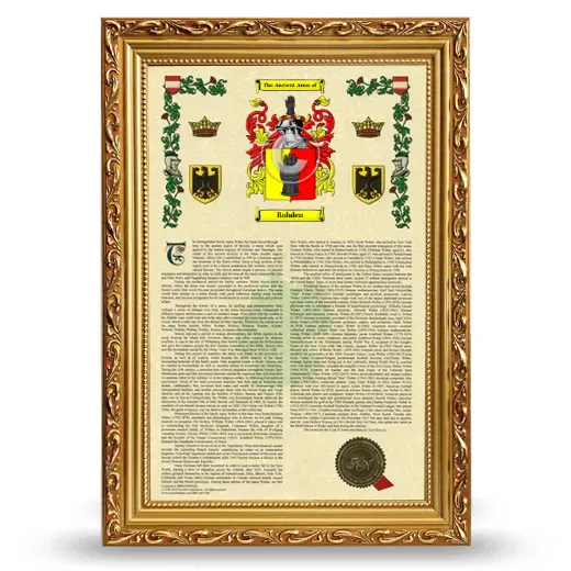 Rohden Armorial History Framed - Gold