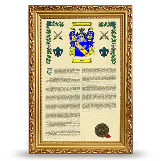 Rois Armorial History Framed - Gold