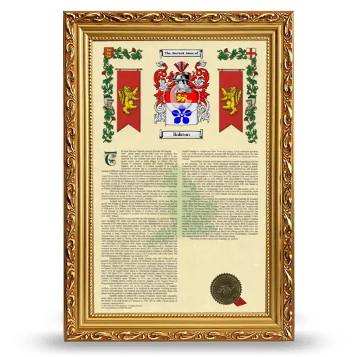 Rolston Armorial History Framed - Gold